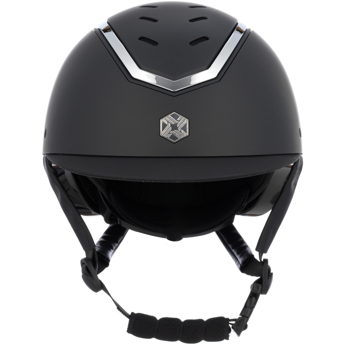 2024 Charles Owen Kylo Casque De équitation Standard Peak Riding KYLOC - Noir Mat / Silver